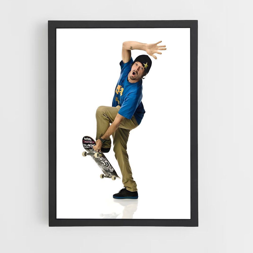Poster Trickster en Bleu – affiche Skateboard (vue 2)